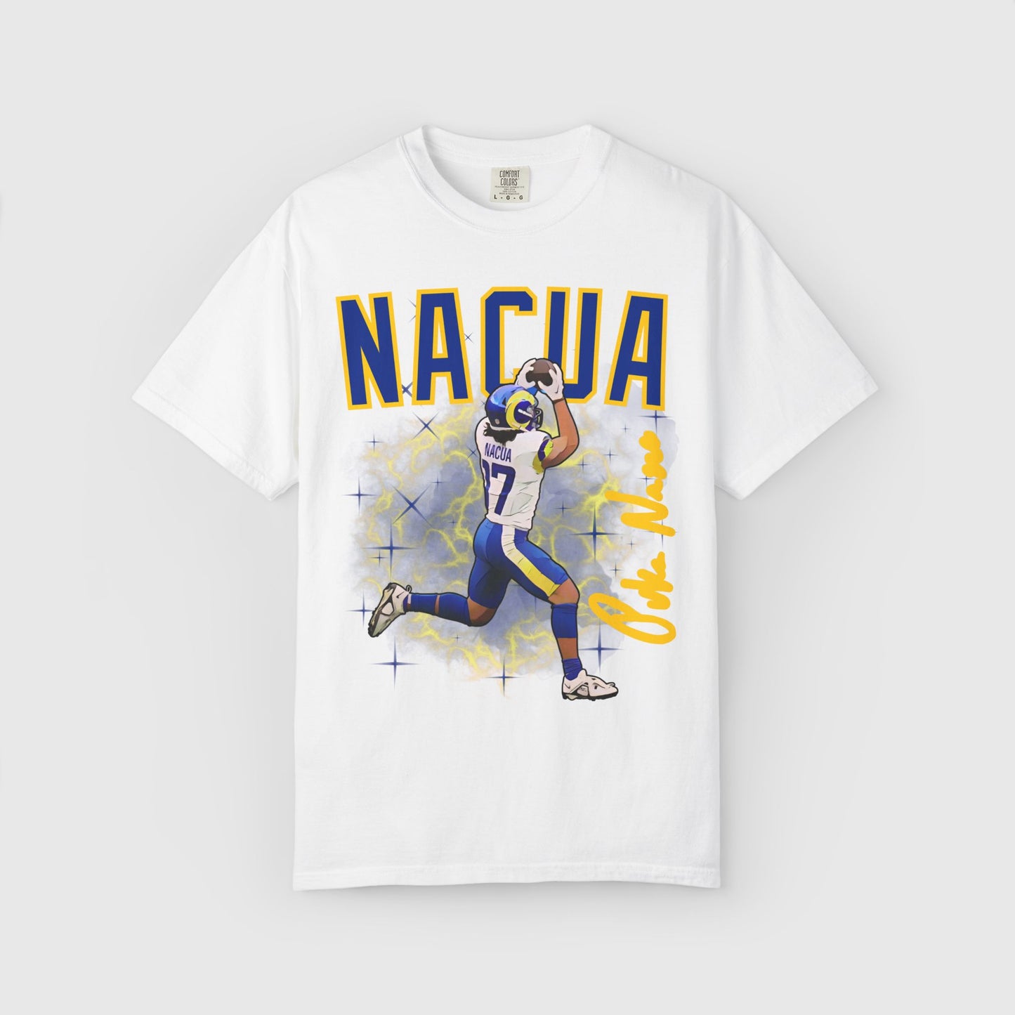 Puka Nacua Cartoon Signature Tee White