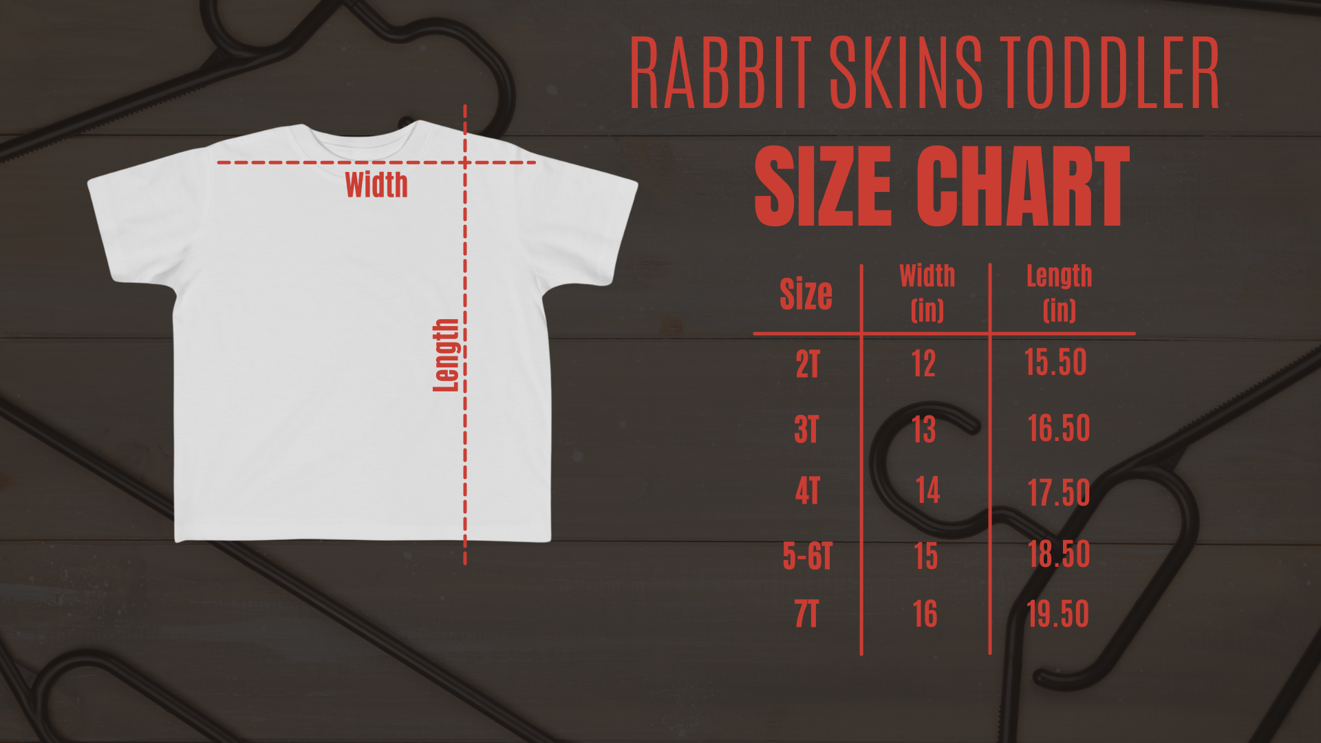 Rabbit Skins Toddler Tee Size Chart Photo