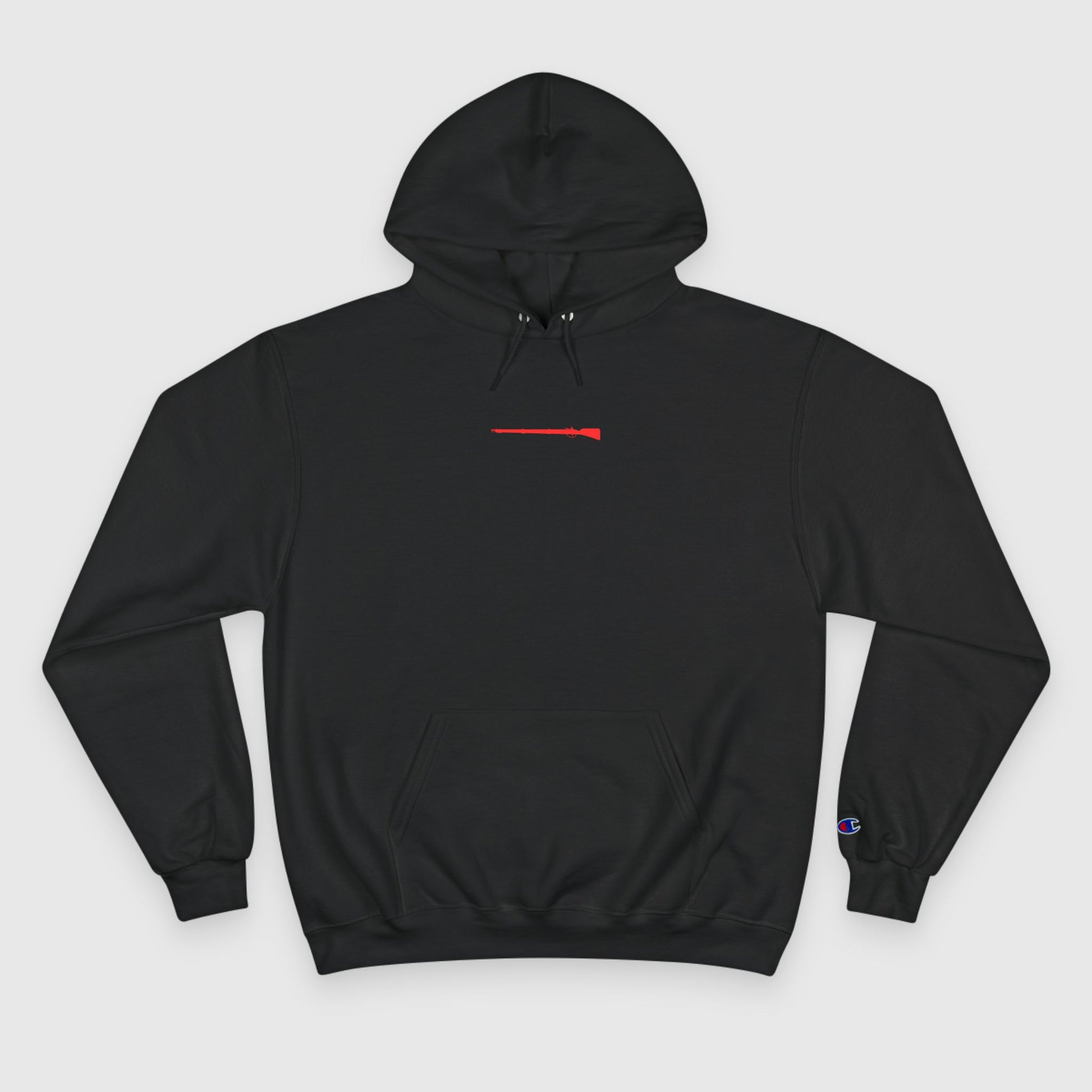 Red Rifle Champion Hoodie Product Pic Black