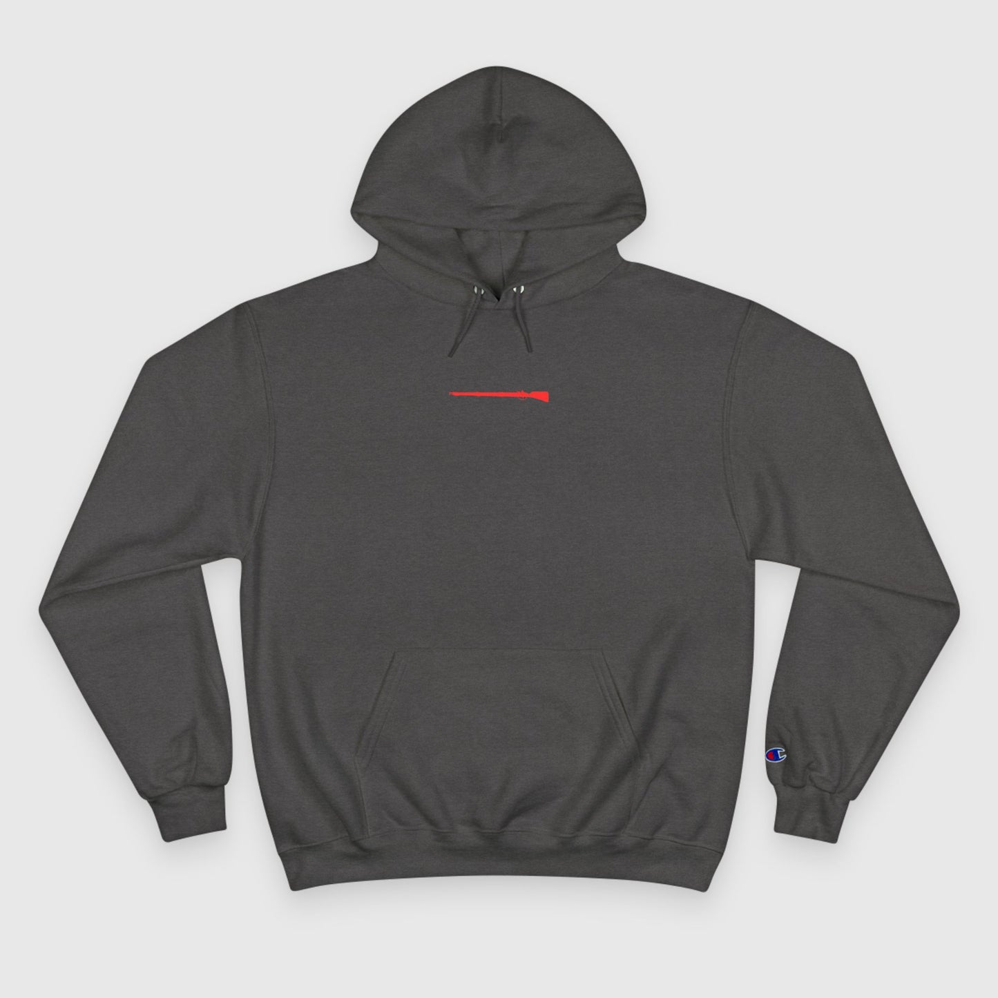 Red Rifle Champion Hoodie Product Pic Dark Gray
