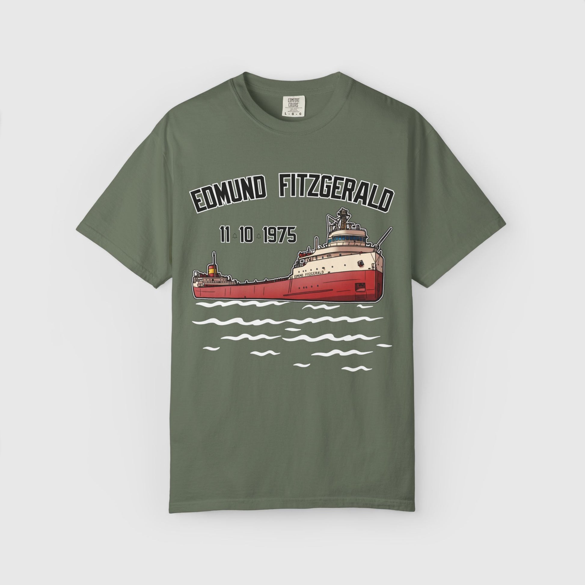 SS Edmund Fitzgerald Tee Product Pic Moss