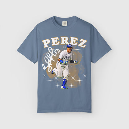 Salvador Perez Signature Tee Product Pic Blue Jean
