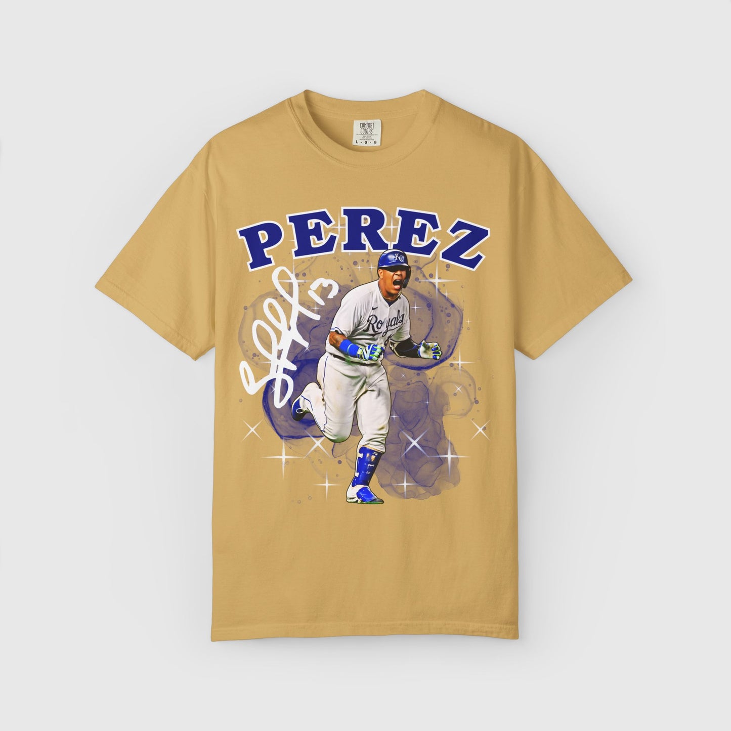 Salvador Perez Signature Tee Product Pic Mustard