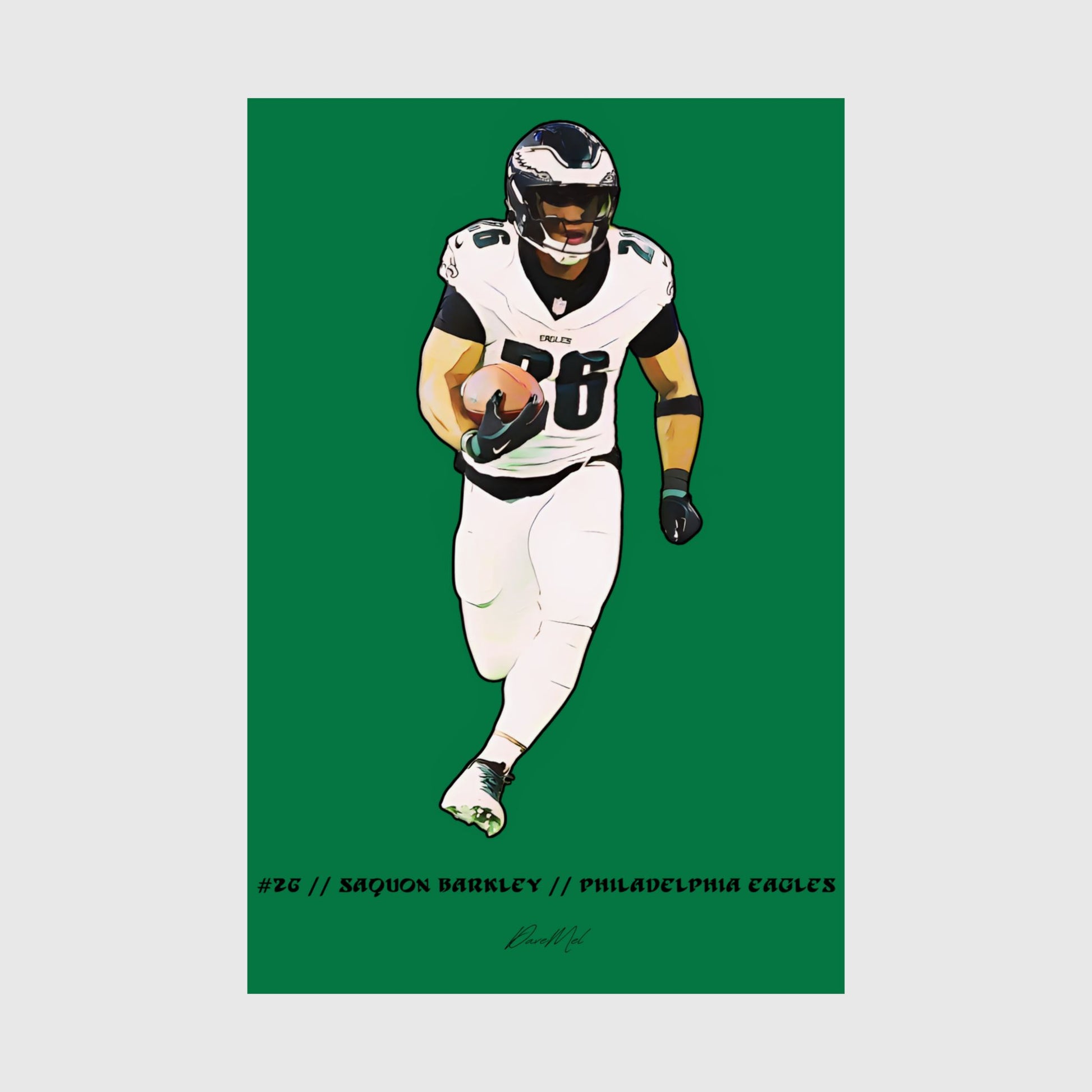 Saquon Barkley Illustrated Cartoon Poster Product Pic 2