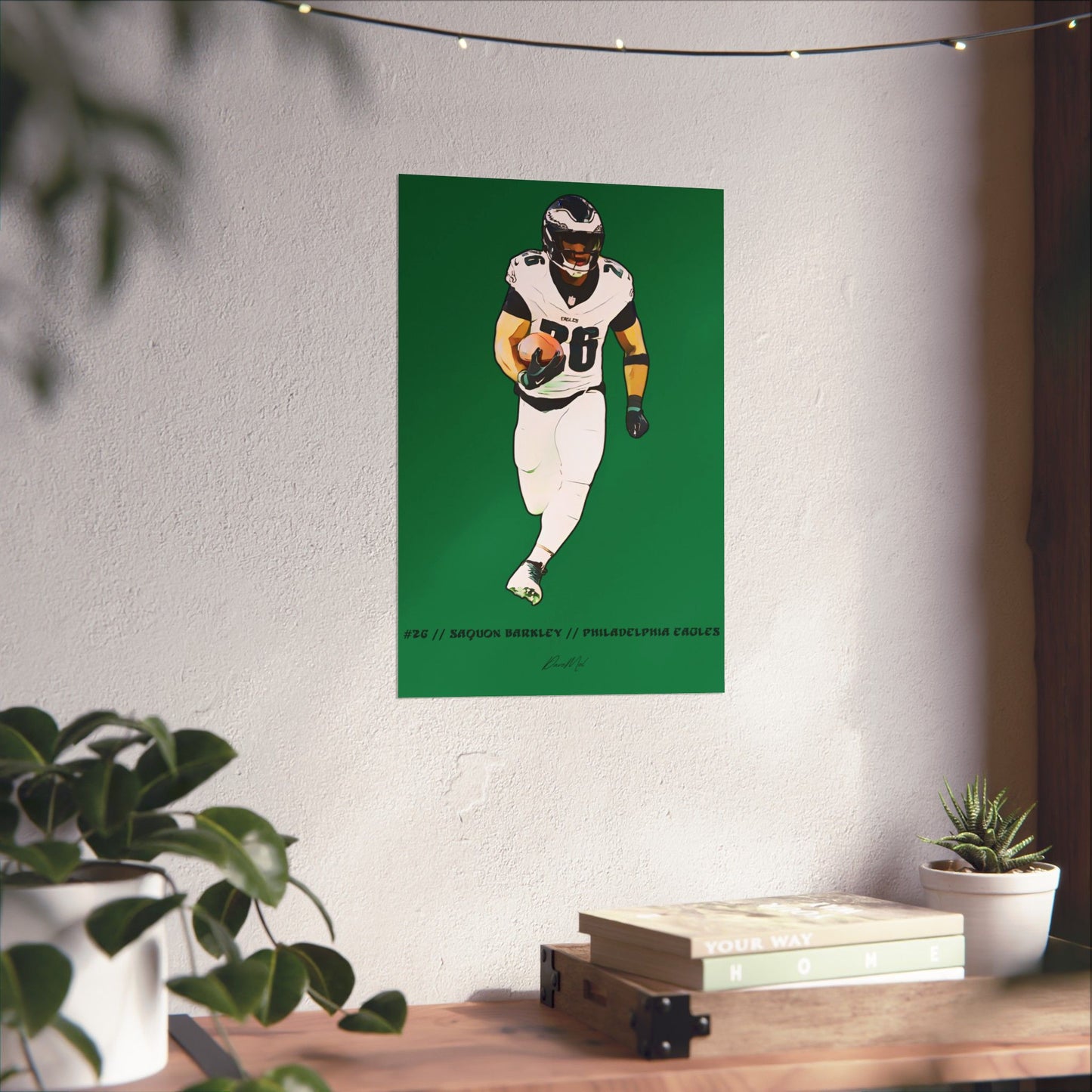 Saquon Barkley Illustrated Cartoon Poster Product Pic 4