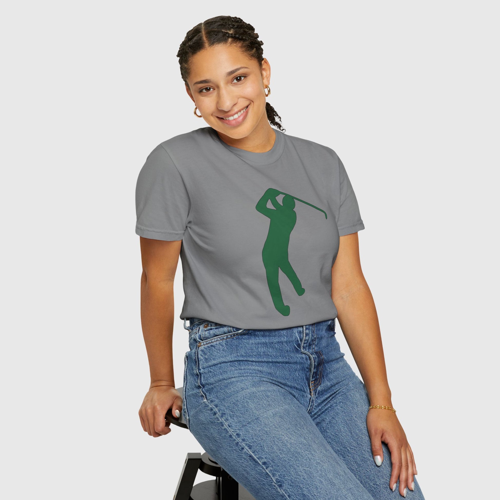 Scottie Scheffler PGA Outline Tee Product Pic Grey Female Model