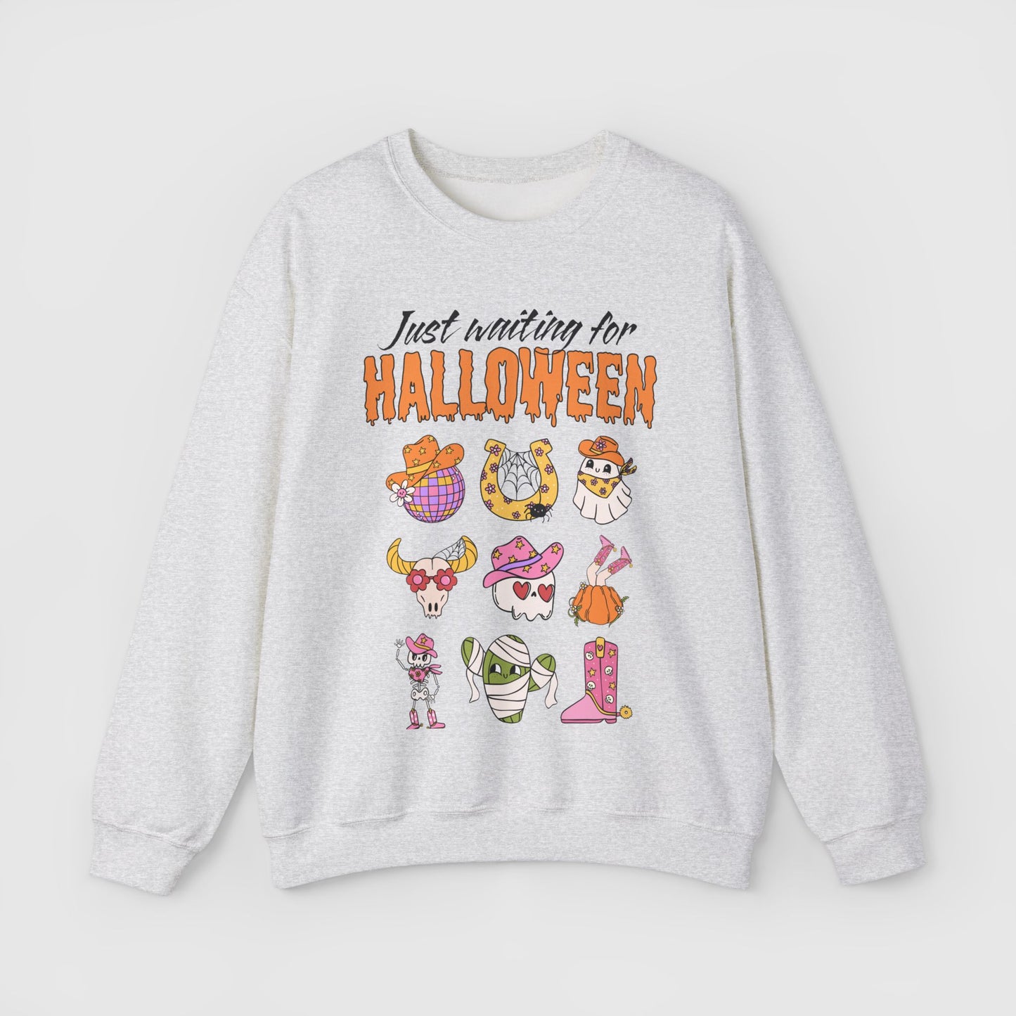 Waiting For Halloween Crewneck Product Pic Front Ash