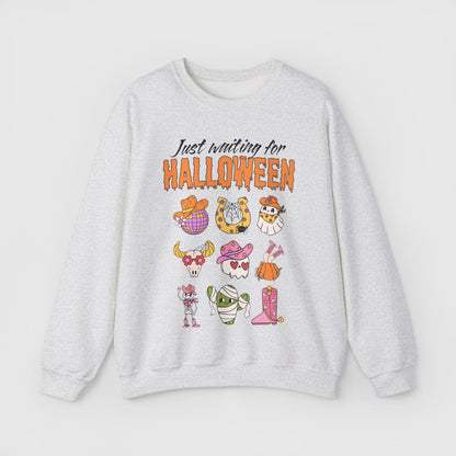 Waiting For Halloween Crewneck Product Pic Front Ash