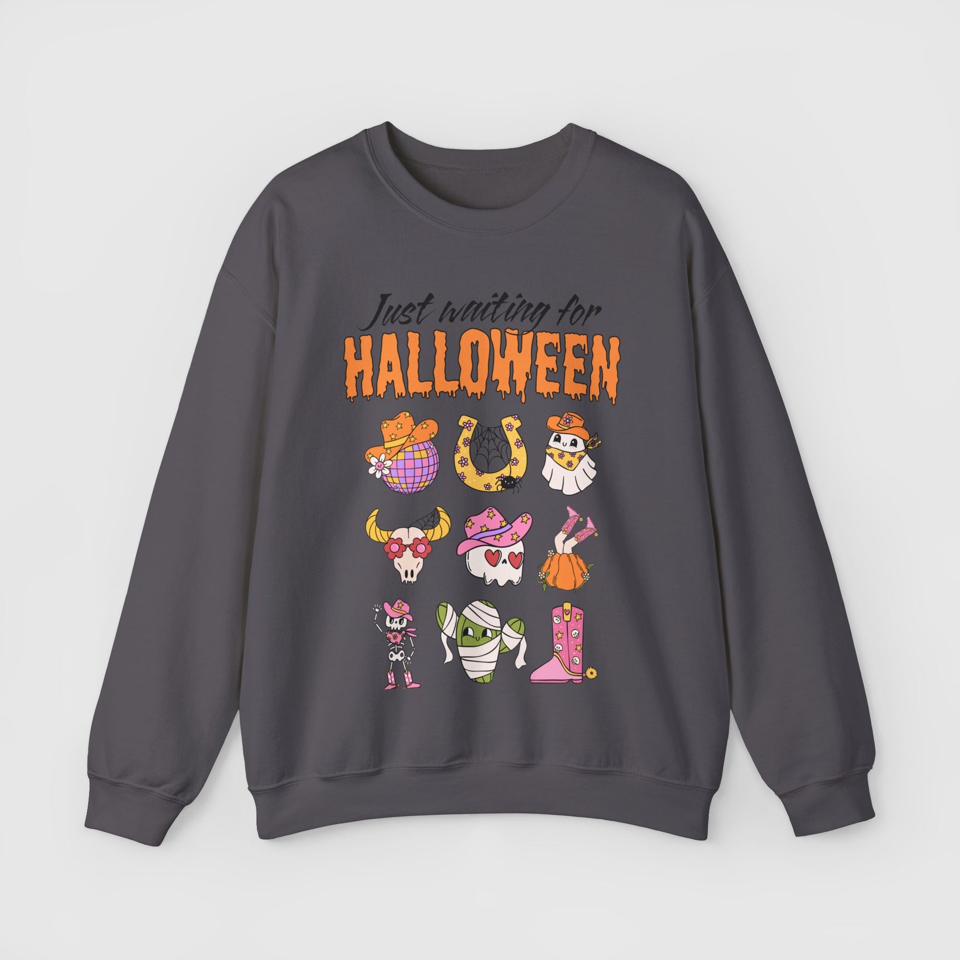 Waiting For Halloween Crewneck Product Pic Front Charcoal
