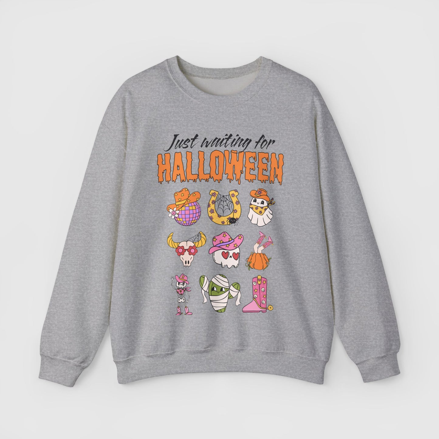 Waiting For Halloween Crewneck Product Pic Front Sport Grey