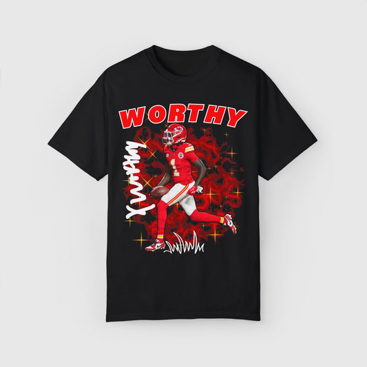 Xavier Worthy Signature Tee Product Pic Front Black