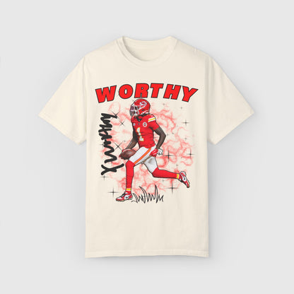 Xavier Worthy Signature Tee Product Pic Front Ivory