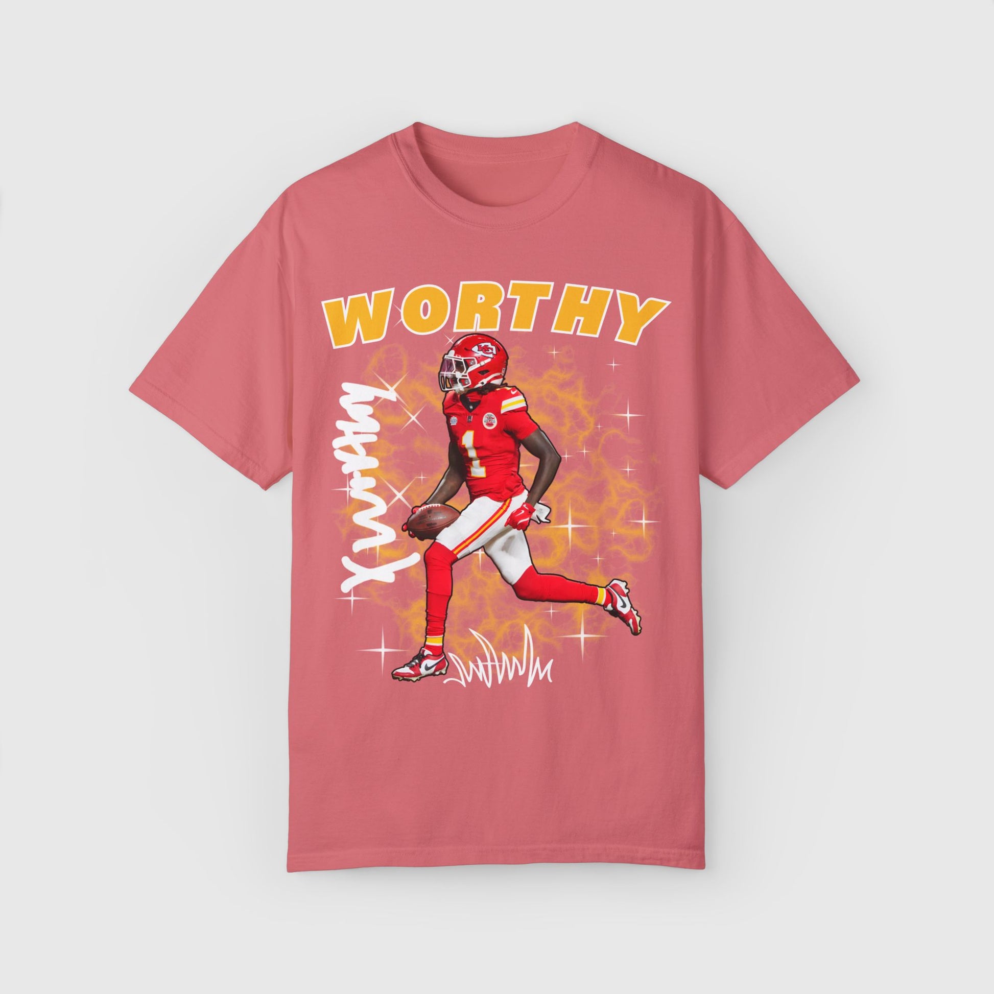 Xavier Worthy Signature Tee Product Pic Front Watermelon
